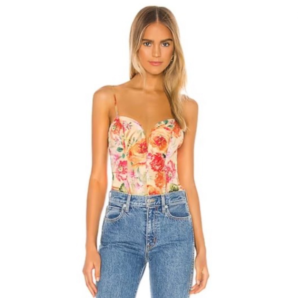 For Love And Lemons Versilla Floral Bodysuit
